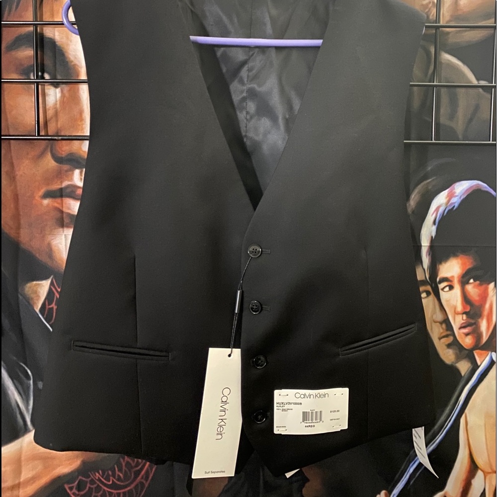 Calvin Klein Stretch Suit/Dress shirt black Vest